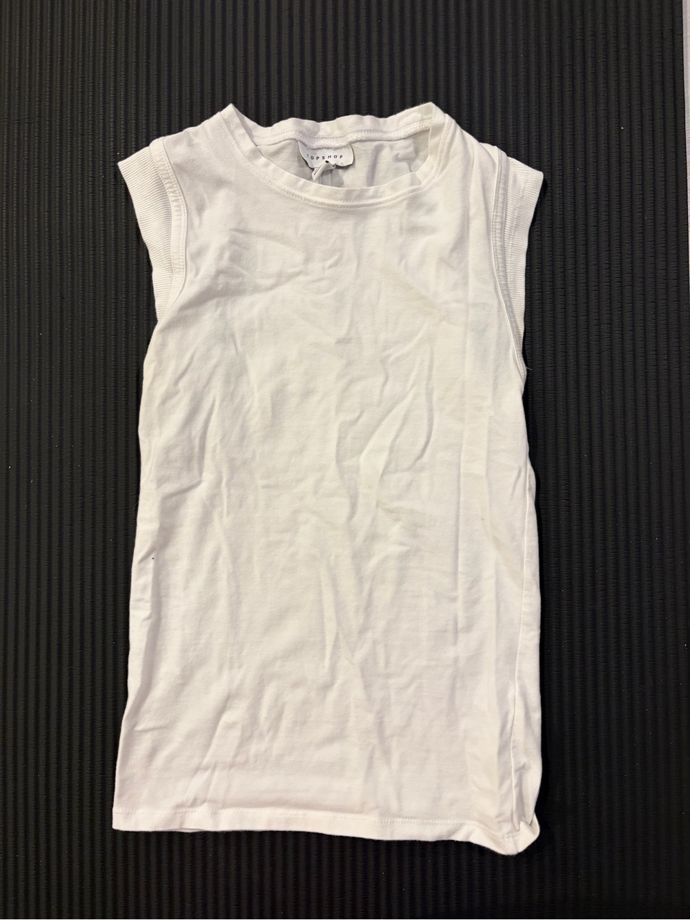 NWOT Topshop White Stretchy Crewneck Muscle Tee